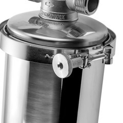 Корпус фильтра Гейзер Премьер для холодной и горячей воды нержавеющая сталь 20BB 1 НР(ш) х 1 НР(ш) серый - фото 11