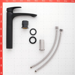 Смеситель для раковины высокий Milardo Rora однорычажный черный (RORBL01M01) - фото 6