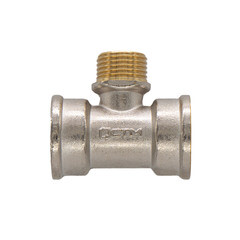 Тройник переходной СТМ 3/4 ВР(г) х 1/2 НР(ш) х 3/4 ВР(г) латунный - фото 2