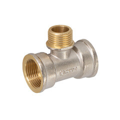 Тройник переходной СТМ 3/4 ВР(г) х 1/2 НР(ш) х 3/4 ВР(г) латунный - фото 1