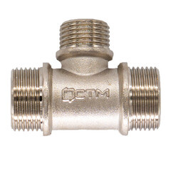 Тройник переходной СТМ 3/4 НР(ш) х 1/2 НР(ш) х 3/4 НР(ш) латунный - фото 4