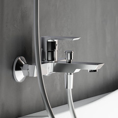 Смеситель для ванны Damixa Apollo хром однорычажный с коротким изливом без лейки (471000001) - фото 5