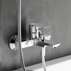 Смеситель для ванны Damixa Apollo хром однорычажный с коротким изливом без лейки (471000001) - фото 4