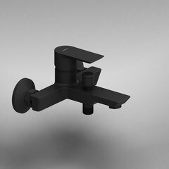 Смеситель для ванны Damixa Apollo черный однорычажный с коротким изливом без лейки (471000300) - фото 4