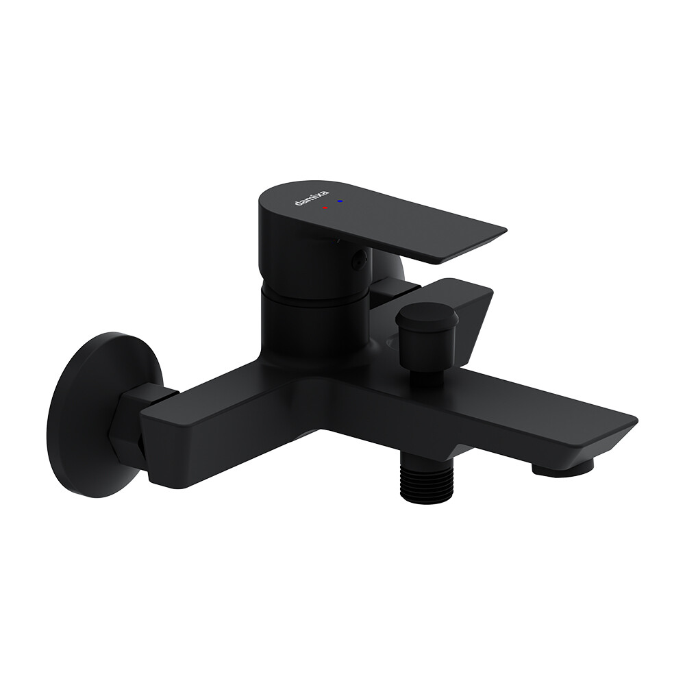 Изображение товара Смеситель для ванны Damixa Apollo черный однорычажный с коротким изливом без лейки (471000300)