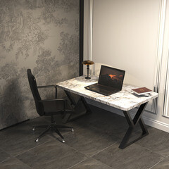 Подстолье металлическое прямоугольное черное 1400х740х710 мм - фото 3