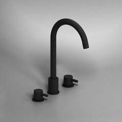 Смеситель для раковины встраиваемый Damixa Scandinavian Pure двухрычажный с поворотным изливом черный (360200300) - фото 5