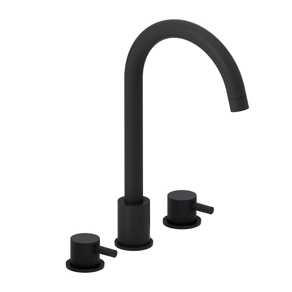 Изображение товара Смеситель Damixa Scandinavian Pure 360200300 Двухрычажный черный с поворотным изливом