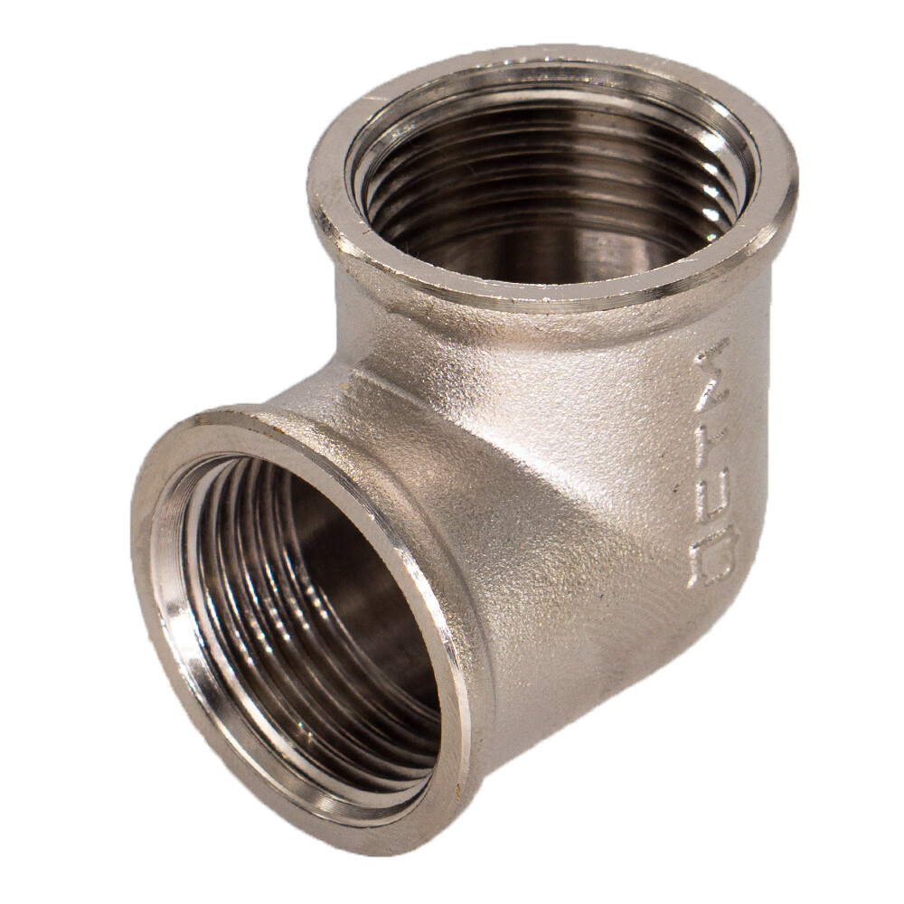 Изображение товара Латунный уголок CTM 1 1/4 внутренней резьбы, никелированный, Оригинал