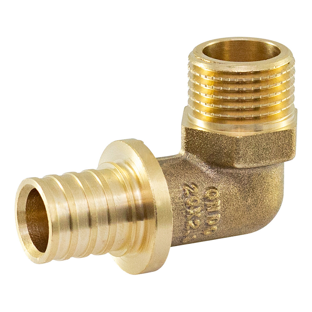 Изображение товара Латунный уголок аксиальный Ondo 20 мм х 1/2 НР для труб из PE-X