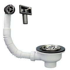 Выпуск для мойки McAlpine 3 1/2 с переливом хром (OFR2-113S) - фото 2