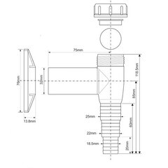 Сифон для стиральной машины McAlpine 32 мм хром (WMV-32CP) - фото 3