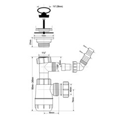 Сифон для раковины McAlpine 1 1/4х40 мм с выпуском d70 мм (MRW240WM) - фото 4