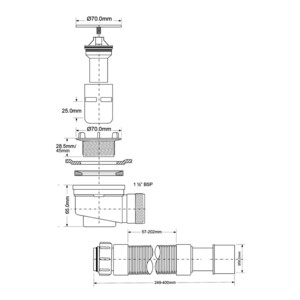 Сифон для душевого поддона McAlpine 1 1/2х40 мм с выпуском d70 мм с соединением 40/50 мм (MRS5C-SLF-65) — купить в Санкт-Петербурге: цены, характеристики, отзывы и фото в интернет-магазине Петрович.