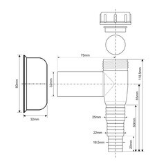 Сифон для стиральной машины McAlpine 32 мм (WMV-32WH) - фото 3