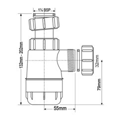 Сифон для раковины McAlpine 1 1/4х32 мм без выпуска (MRW2-NW) - фото 4