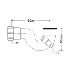 Сифон для ванны трубный McAlpine 1 1/2х40 мм (MRB6) - фото 4