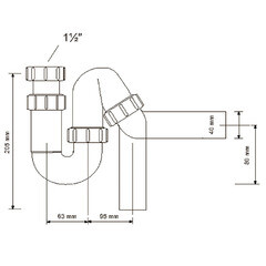 Сифон для раковины и мойки McAlpine 1 1/2х40 мм без выпуска с соединением 40 мм (MRSK12) - фото 5