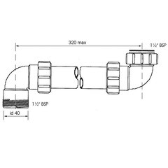 Соединение для сифона McAlpine 1 1/2 32 см белый (HC13L) - фото 4