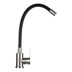 Смеситель для кухни Corsa Deco Vega Steel нержавеющая сталь/черный с гибким изливом однорычажный (966366) - фото 8