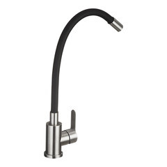 Смеситель для кухни Corsa Deco Vega Steel нержавеющая сталь/черный с гибким изливом однорычажный (966366) - фото 7