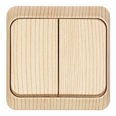 Выключатель Systeme Electric Этюд двухклавишный накладной сосна (BA10-002D) - фото 1