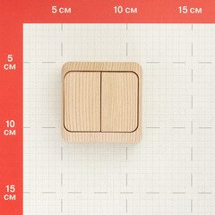Выключатель Systeme Electric Этюд двухклавишный накладной сосна (BA10-002D) - фото 2