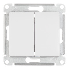 Изображение товара Выключатель Systeme Electric Glossa двухклавишный встраиваемый белый (GSL000151)