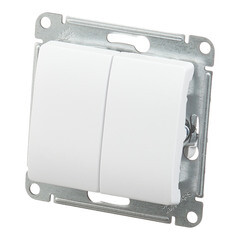 Выключатель Systeme Electric Glossa двухклавишный встраиваемый белый (GSL000151) - фото 4