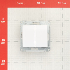 Выключатель Systeme Electric Glossa двухклавишный встраиваемый белый (GSL000151) - фото 2