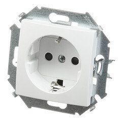 Розетка Simon 15 встраиваемая белая со шторками (1591443-030) - фото 4