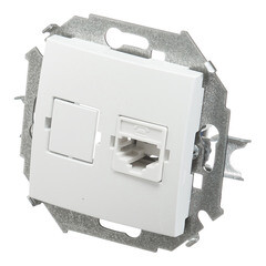 Розетка телефонная Simon 15 встраиваемая белая RJ11 (1591480-030) - фото 4