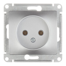 Розетка Systeme Electric Glossa встраиваемая алюминий (GSL000341)