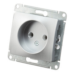 Розетка Systeme Electric Glossa встраиваемая алюминий (GSL000341) - фото 4