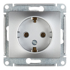 Розетка Systeme Electric Glossa встраиваемая алюминий (GSL000343)