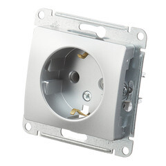 Розетка Systeme Electric Glossa встраиваемая алюминий (GSL000343) - фото 4