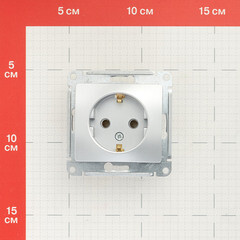 Розетка Systeme Electric Glossa встраиваемая алюминий (GSL000343) - фото 2