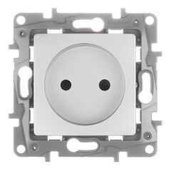 Изображение товара Розетка Legrand Etika встраиваемая алюминий со шторками (672434)
