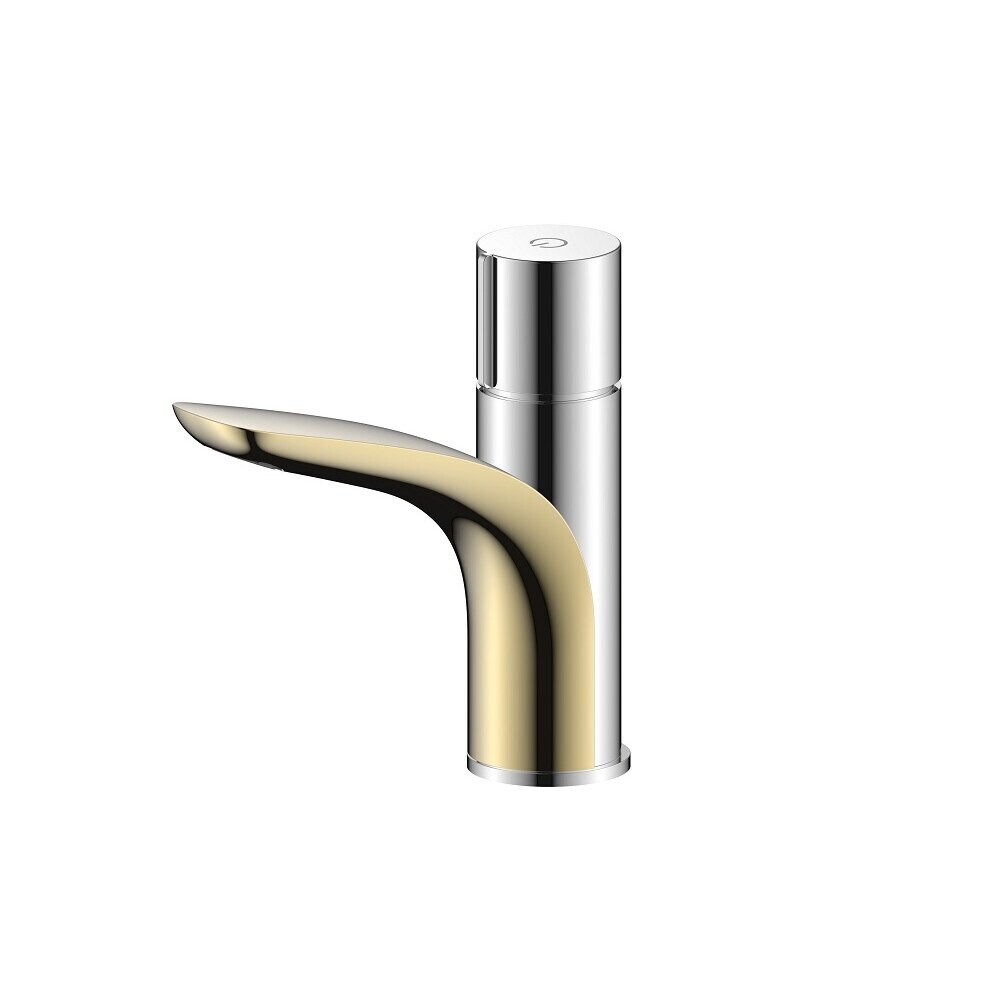 Изображение товара Смеситель для раковины ARGOtech Gelios нажимной хром/золото (35-04LGELIOSgold)