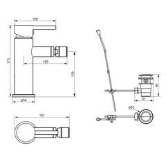 Смеситель для биде Damixa Scandinavian Pure черный (360240300) - фото 2