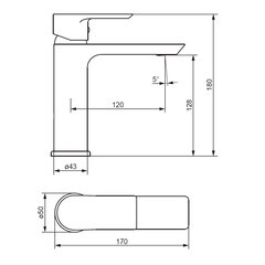 Смеситель для раковины Damixa Apollo однорычажный черный (470210300) - фото 4