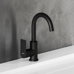 Смеситель для раковины Damixa Apollo однорычажный с поворотным изливом черный (470220300) - фото 3