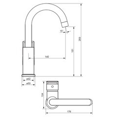 Смеситель для раковины Damixa Apollo однорычажный с поворотным изливом черный (470220300) - фото 2