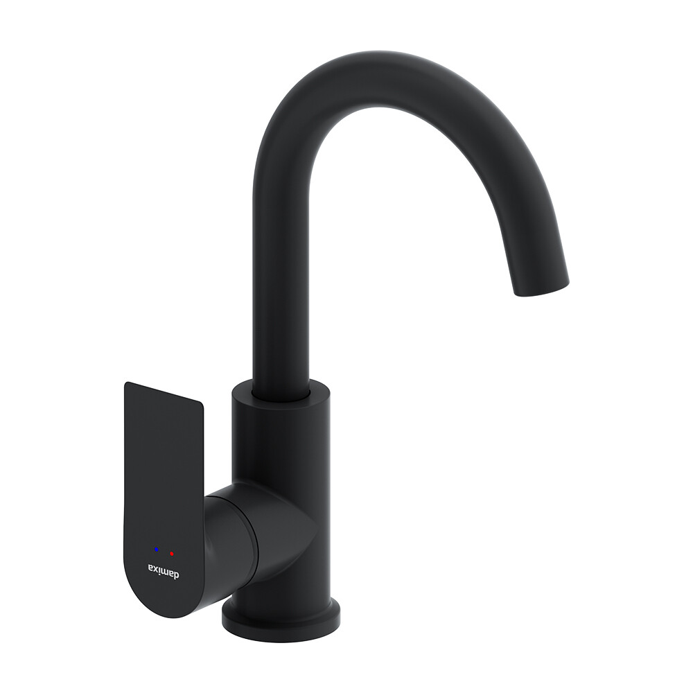 Смеситель для раковины Damixa Apollo однорычажный с поворотным изливом черный (470220300)