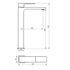 Смеситель для раковины высокий Damixa Gala однорычажный хром (530250000) - фото 2