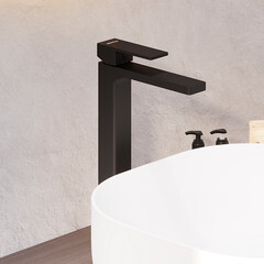 Смеситель для раковины высокий Damixa Gala однорычажный черный (530250300) - фото 3