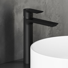 Смеситель для раковины высокий Damixa Apollo однорычажный черный (470250300) - фото 4