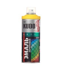Эмаль аэрозольная Kudo Satin ярко-желтая полуматовая RAL 1023 520 мл - фото 2