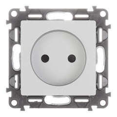 Изображение товара Розетка Legrand Valena Life встраиваемая алюминий со шторками (753616)