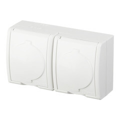 Розетка Simon 15 Aqua накладная белая с крышкой (1594433-030) - фото 4